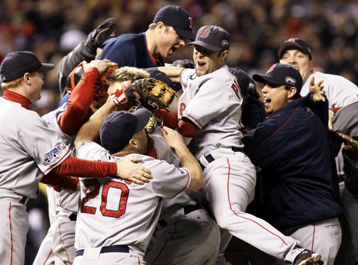 REd Sox players celebrate REd Sox players celebrate
