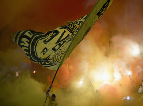 מופע מרהיב בפתיחה. אוהדי דורטמונד (gettyimages)
