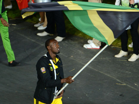 בג'מייקה עשו לו כבוד. נושא הדגל בלונדון 2012 (gettyimages)