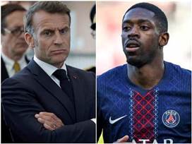 "אוהד מארסיי". מקרון ודמבלה (GETTY)