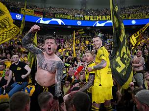 חוזר לוומבלי יחד עם הקהל. רויס (GETTY)