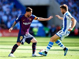 מסי ניסה להיכנס לעניינים, אבל נתקע (getty)