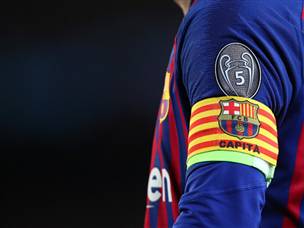 מסי. שם את קבוצתו עם רגל וחצי בגמר (Getty)