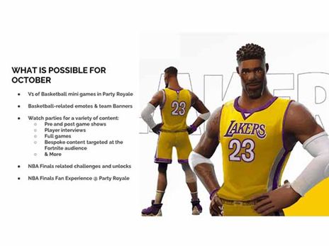 מדי הלייקרס כפי שתוכננו למשחק