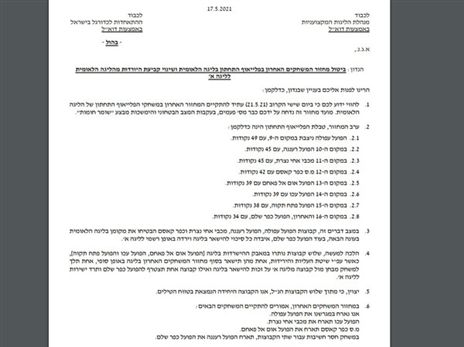 חלק מהמכתב ששלחה הפועל פ"ת