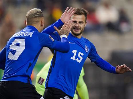 רנו סאפינן חוגג. האסטונים חזרו למשחק (Getty)