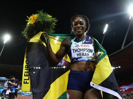 איליין תומפסון הרה. שלוש מדליות זהב בטוקיו (Getty)