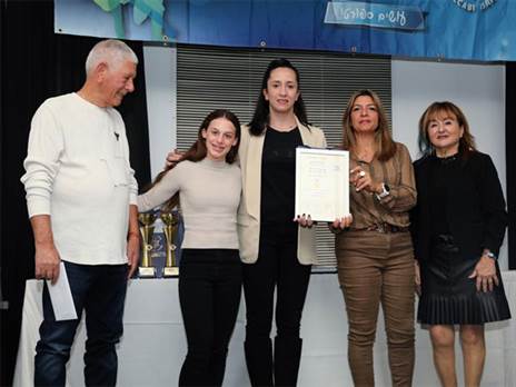 גם היא נכחה. נטע ריבקין (קרדיט: הדר ואן קולא, מכבי ישראל)