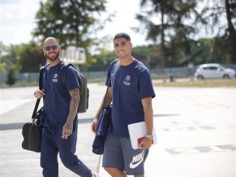 חכימי וראמוס לפני הטיסה לתל אביב (PSG)