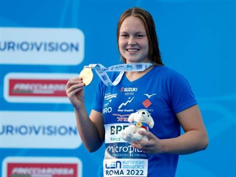 גורבנקו על הפודיום (קרדיט: סימונה קסטרווילארי, איגוד השחייה)