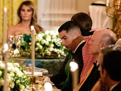 רונאלדו לצד בן סלמאן בבית הלבן (Anna Rose Layden/Politico/Bloomberg via Getty Images)