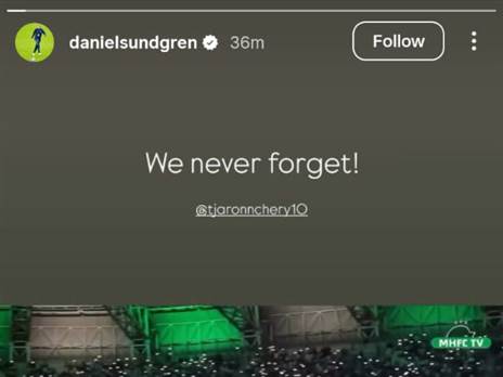 מתוך הסטורי של דניאל סונדגרן