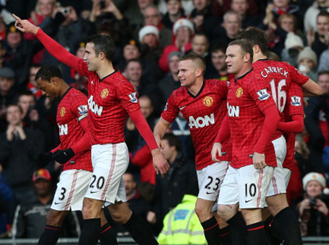 רובין ואן פרסי חוגג עם החבר'ה (gettyimages)