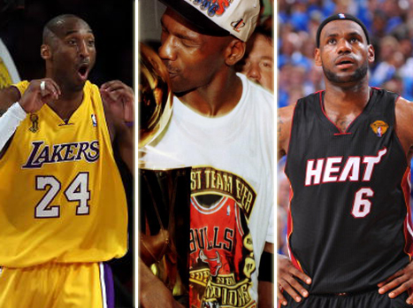 ג'ורדן, קובי ולברון. כשזה מגיע לפלייאוף, אין ממש מה להשוות (GETTYIMAGES)