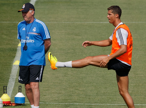 רונאלדו ואנצ'לוטי. המאמן לא דואג (gettyimages)