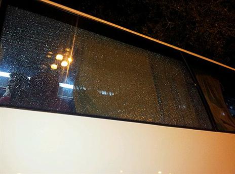 כך זה נראה: האוטובוס של אוהדי הפועל ת"א