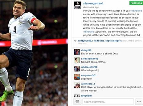 ההודעה של ג'רארד באינסטגרם