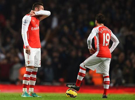 המראה הקבוע של שחקני ארסנל (gettyimages)