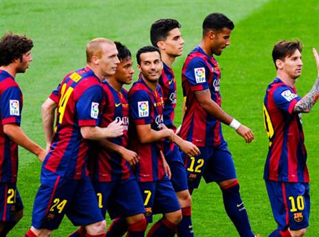 שחקני ברצלונה מאושרים (gettyimages)