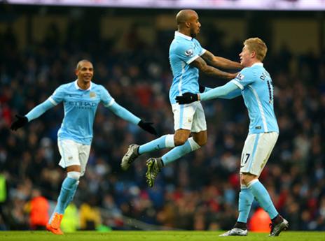 דלף חוגג את שער היתרון יחד עם דה בריינה (getty)