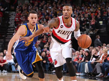 נתן הצגה על הראש שלו. לילארד מול קרי (getty)