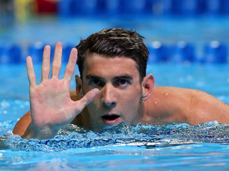 פלפס מסמן 5 אולימפיאדות (Getty)