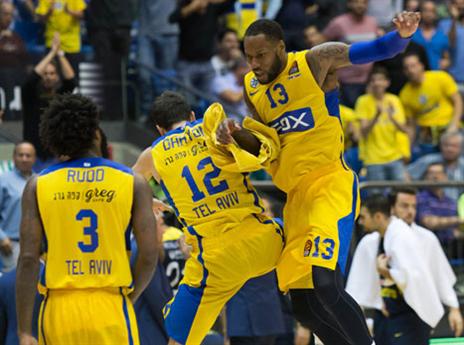 הצהובים בטירוף. מכבי הפתיעה את הטורקים (צילום: עודד קרני)