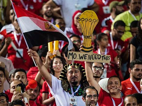 האוהדים המצרים מילאו את היציעים שלוש שעות לפני המשחק (getty)