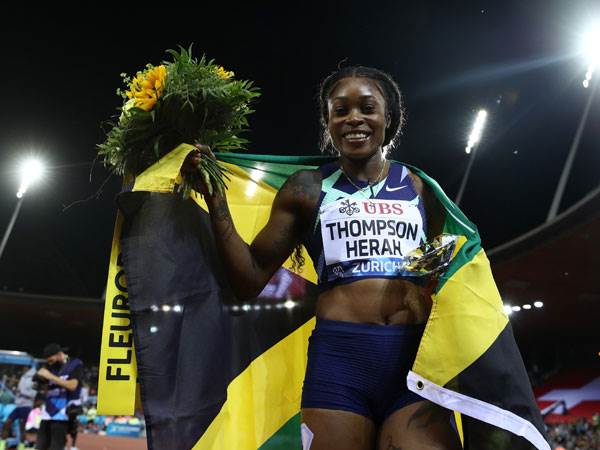 איליין תומפסון הרה. שלוש מדליות זהב בטוקיו (Getty)