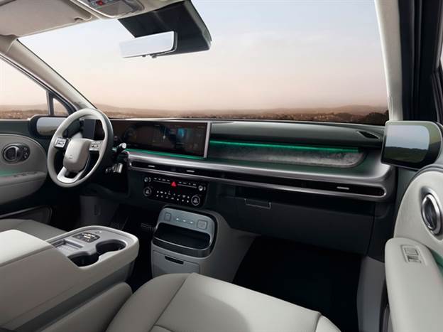 עיצוב הפנים מוכר מהאיוניק 5. יונדאי ממשיכים לשמור על פקדים פיזיים