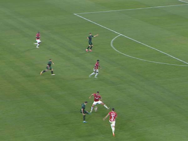 המסירה של דולב חזיזה בין רגליו של ויטור. דיא סבע נכנס לשטח של הבלם, משם הוא לא התבלבל וכבש