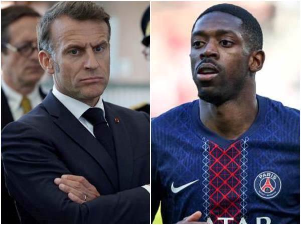 "אוהד מארסיי". מקרון ודמבלה (GETTY)