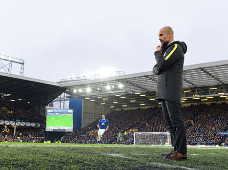 גווארדיולה. הפסד חמישי העונה (gettyimages)
