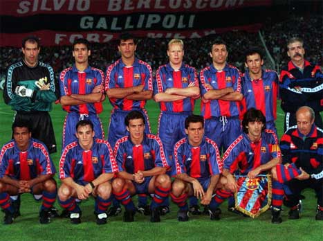 מה יקרה הפעם אחרי התבוסה? שחקני בארסה בגמר ליגת האלופות ב-1994 (Getty)