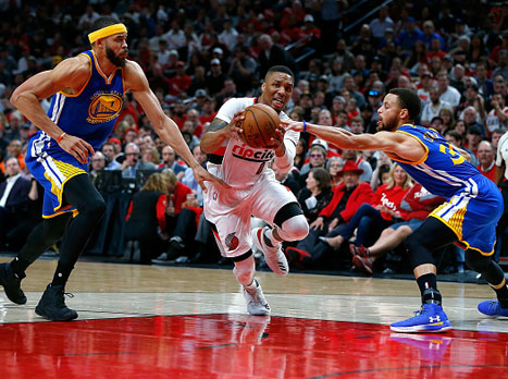 עדיין מאמין. לילארד (עם הכדור) הלילה (getty)