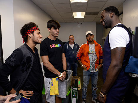 ניימאר ודריימונד גרין לאחר הניצחון של גולדן סטייט (getty)