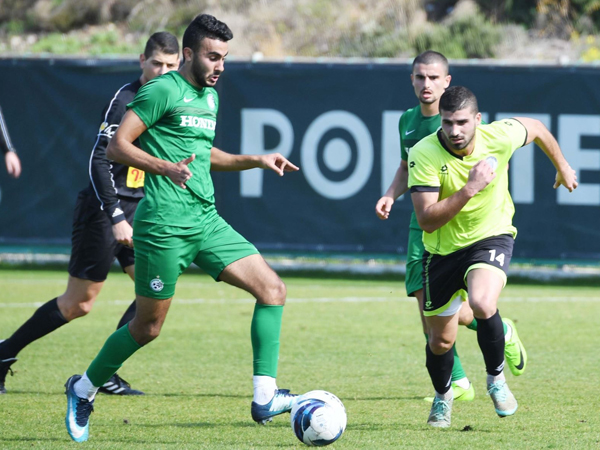 עוואד. רביעייה במשחק אימון מול טבריה (האתר הרשמי של מכבי חיפה)