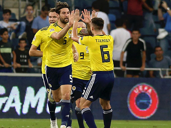 שחקני סקוטלנד, יחגגו בבית מול ישראל? (אלן שיבר)