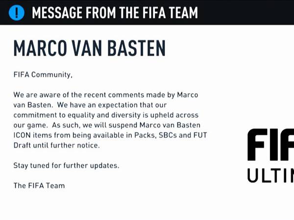 ההודעה שנשלחה מטעם EA לשחקני פיפ"א