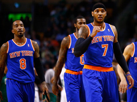 כבר לא בדיחה. כרמלו והניקס (GETTYIMAGES)