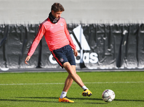 "לא אכפת לי לכבוש שער מכוער". מולר באימון המסכם (getty)