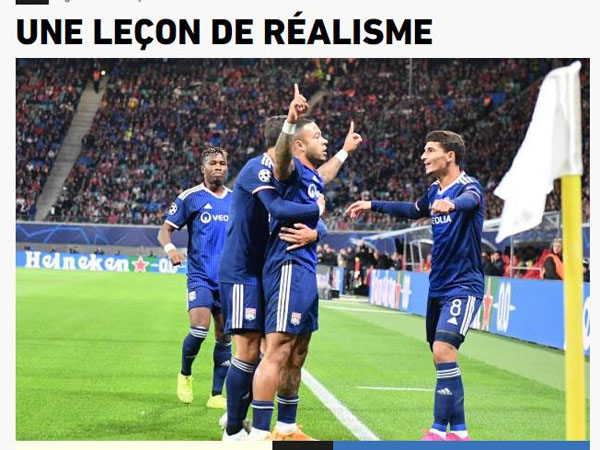 "ליון הכתה את לייפציג ומצאה את החיוך"' - Lequipe