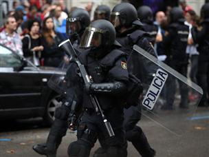 המשטרה בברצלונה עבדה קשה היום (getty)
