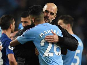 גווארדיולה עם מאחרז אחרי המשחק (Getty)