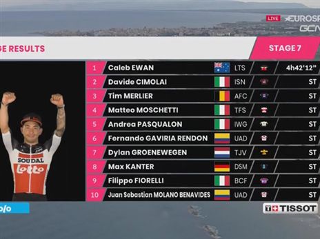 תוצאות הקטע השביעי