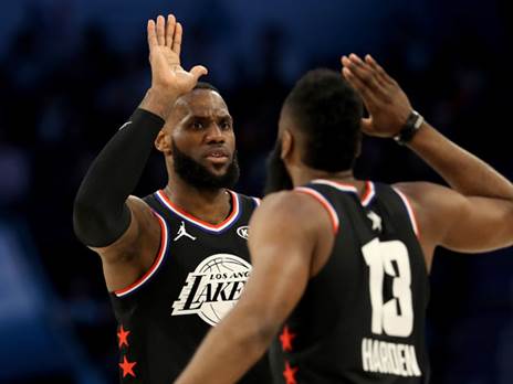 לברון והארדן. ישחקו שוב ביחד? (Getty)