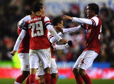 לא ייאמן. שחקני ארסנל חוגגים (gettyimages)