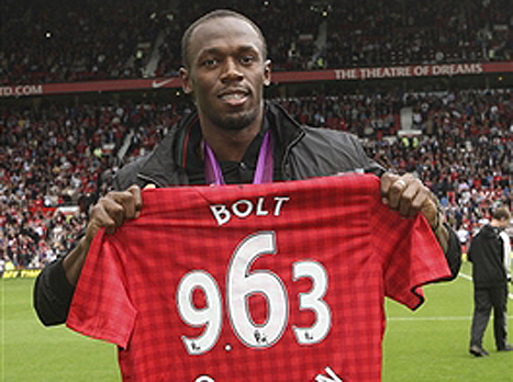 אם לא הקריירה באתלטיקה... בולט בביקור הקודם באולד טראפורד(GETTYIMAGES)