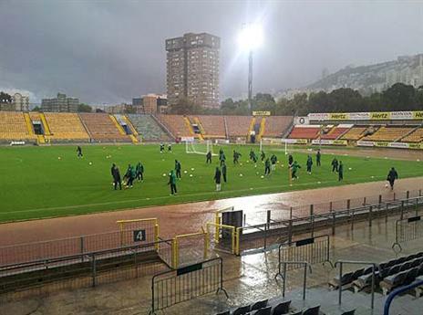 בתנאי חורף. אימון מכבי חיפה, היום