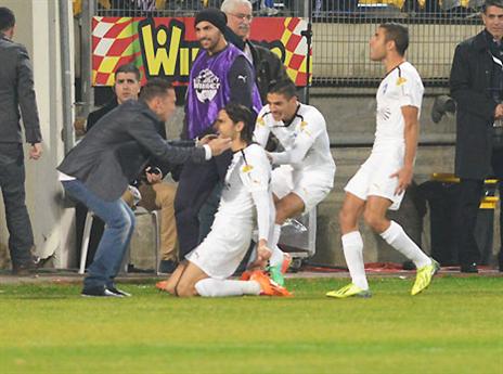 הצהרת כוונות. בדש חוגג על מכבי (צילום: ג'יני)